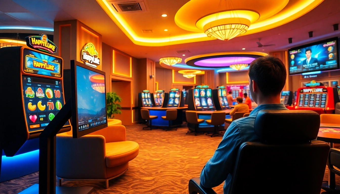 Exciting gameplay at HappyLuke with engaging slot machines and a vibrant casino atmosphere.