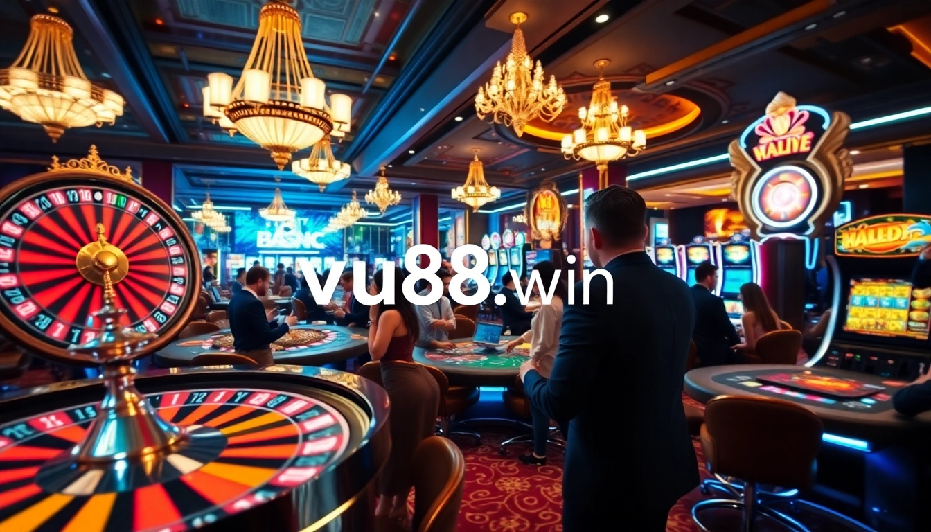 Experience the excitement of gameplay at https://vu88.win/ with vibrant casino tables and live players engaging in thrilling bets.