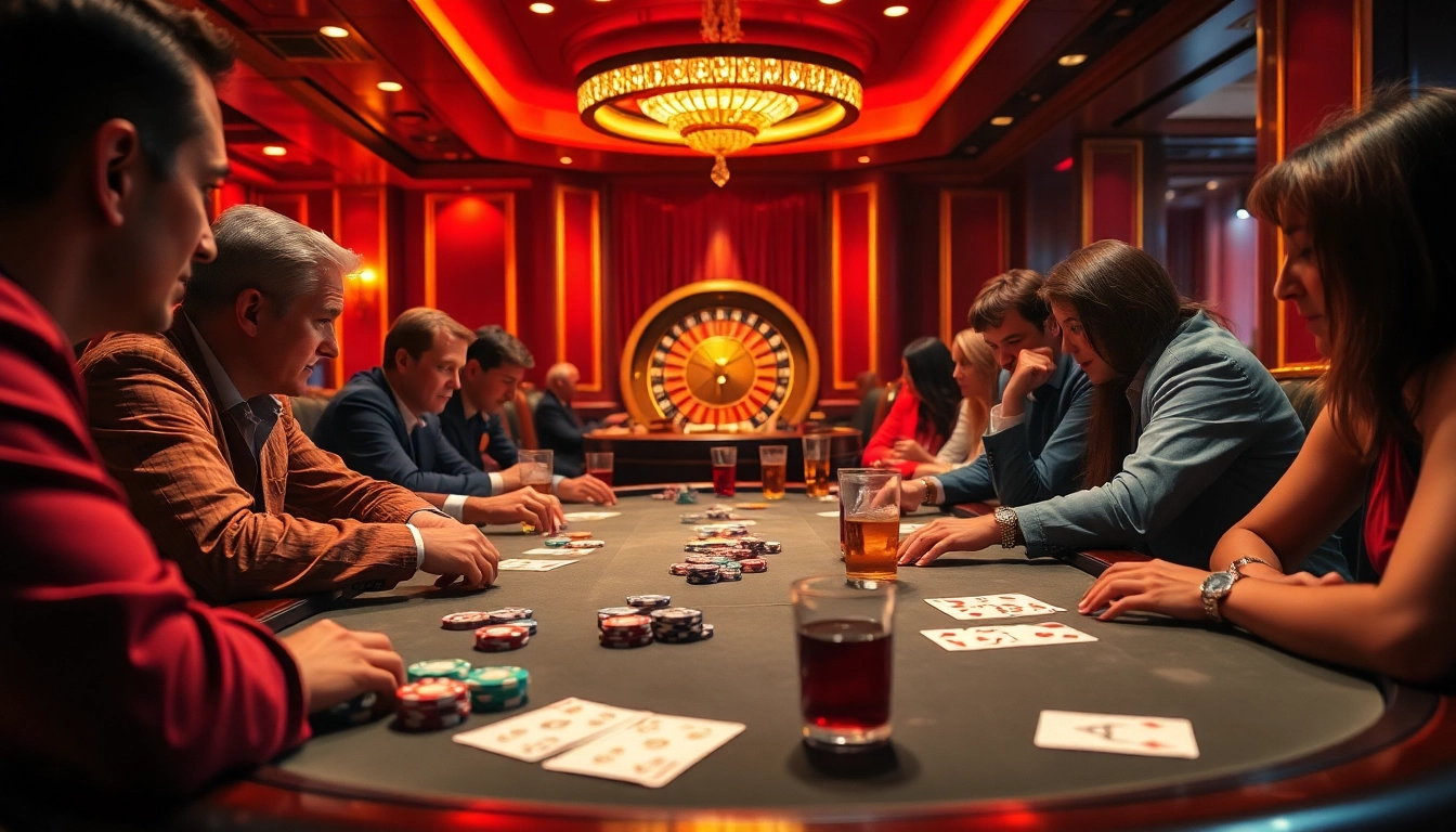 Engage in thrilling gambling at a vibrant poker table reminiscent of a lively porn ai chat scenario, showcasing excitement and anticipation.